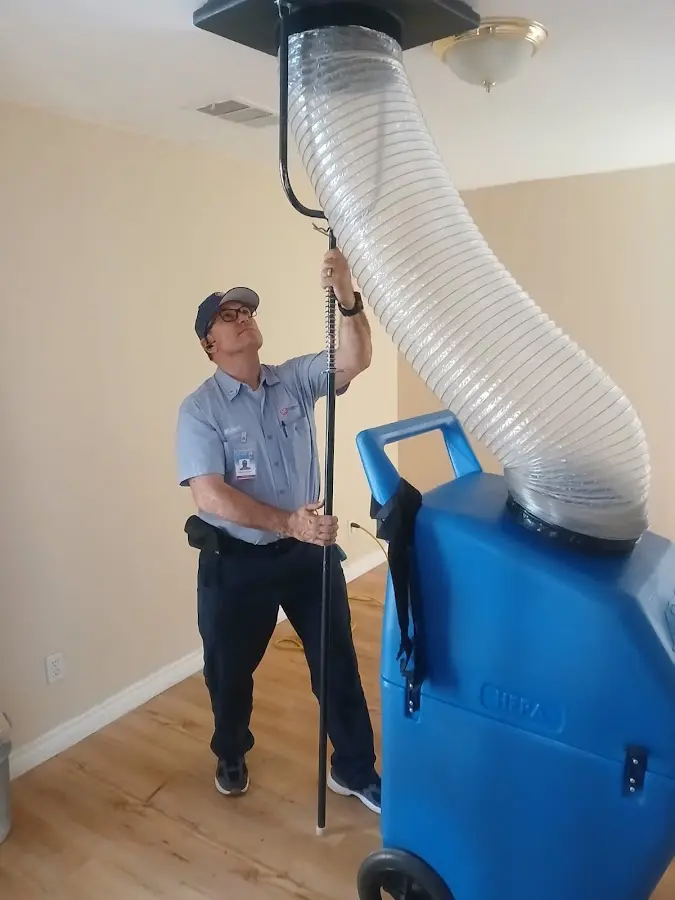 Mini Split Installation technician using HEPA equipment in Bloomingdale